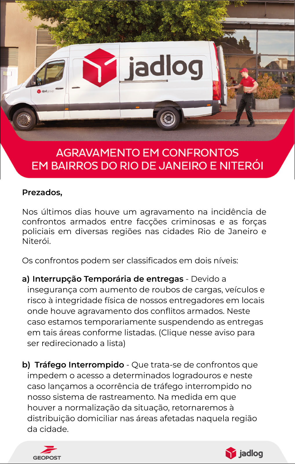 Comunicado JADLOG